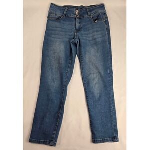 Sandpiper Petite High Rise‎ Denim Jeans Slimming Stretch Blue Wash 8P Classic